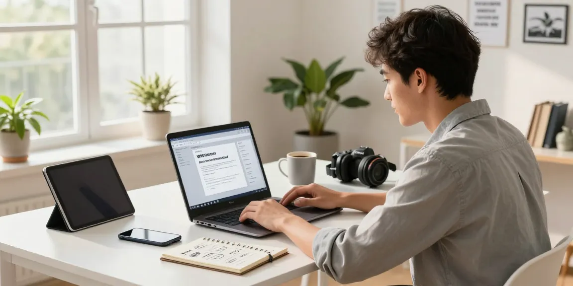 WPS Download shown on a laptop in a modern home office, highlighting productivity and tech.