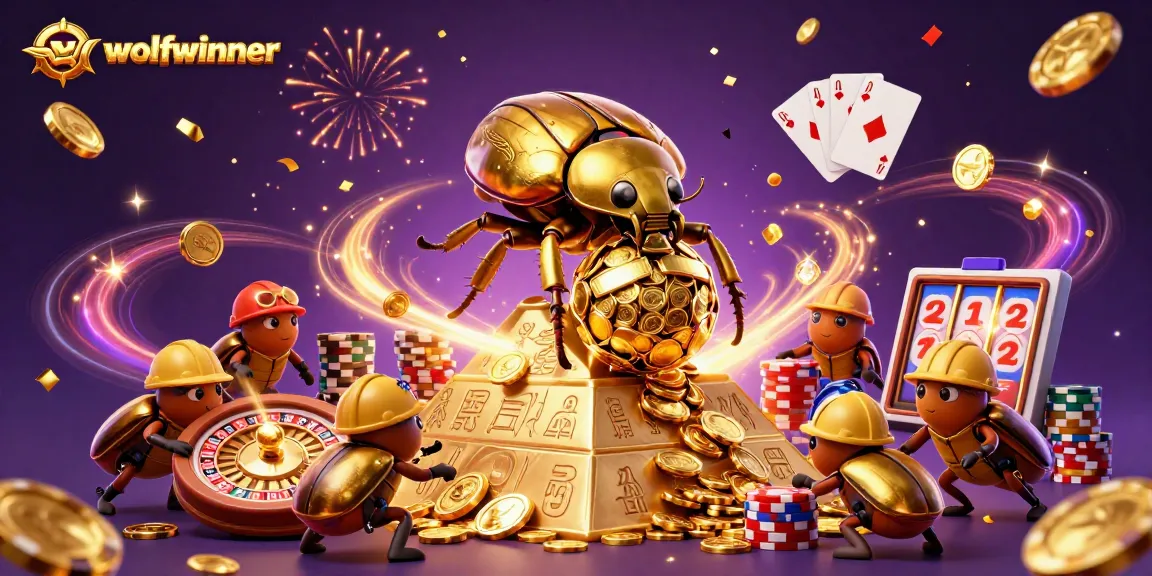 Spin the roulette wheel with wolfwinner as golden coins cascade around a vibrant casino scene.